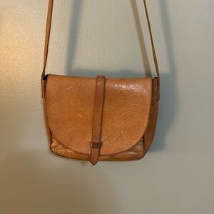 ABLE brown leather crossbody purse